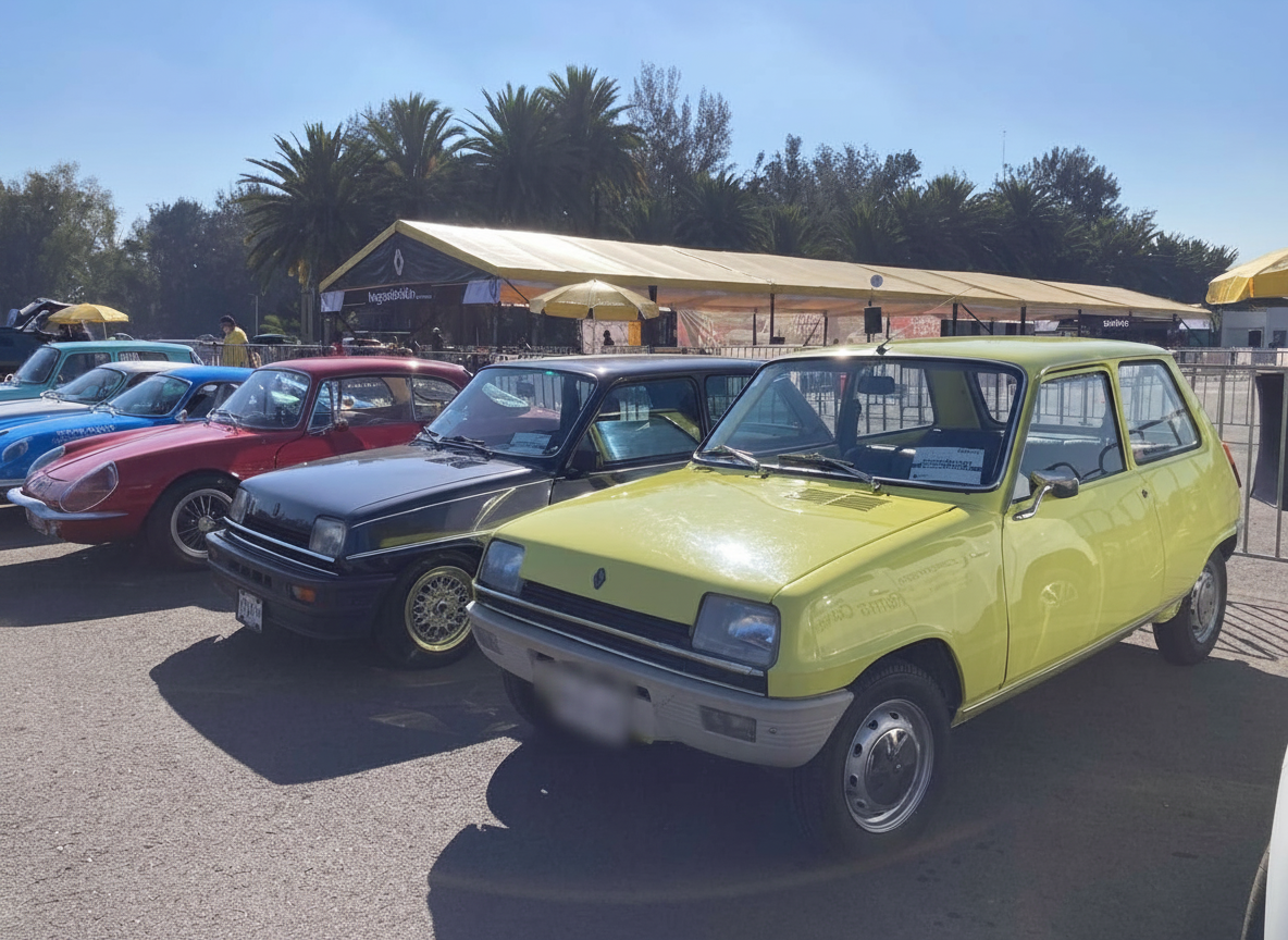 Renault 5 amarillo y negro en evento del club