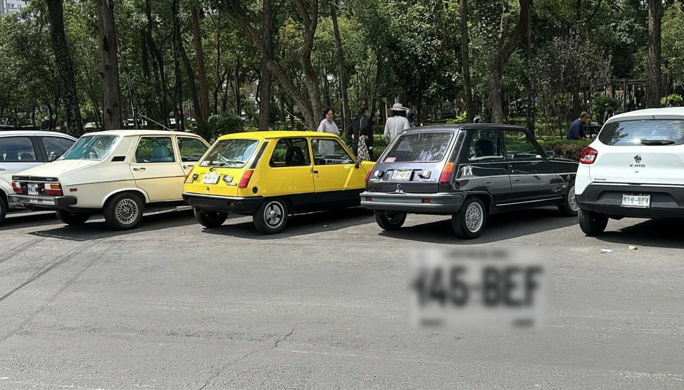 Renault 12, 5 Mirage y otros Renault en fila