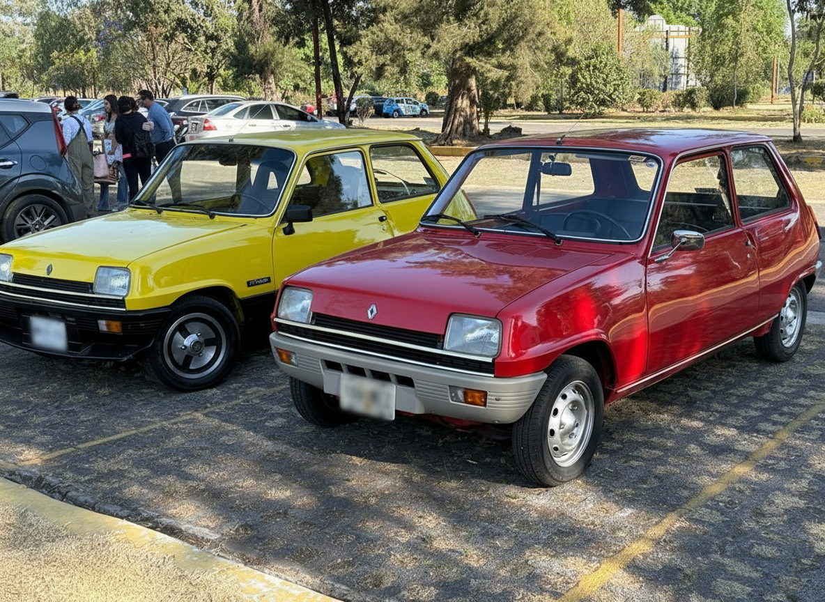 Renault 5 Mirage amarillo y Renault 5 rojo, diferentes versiones