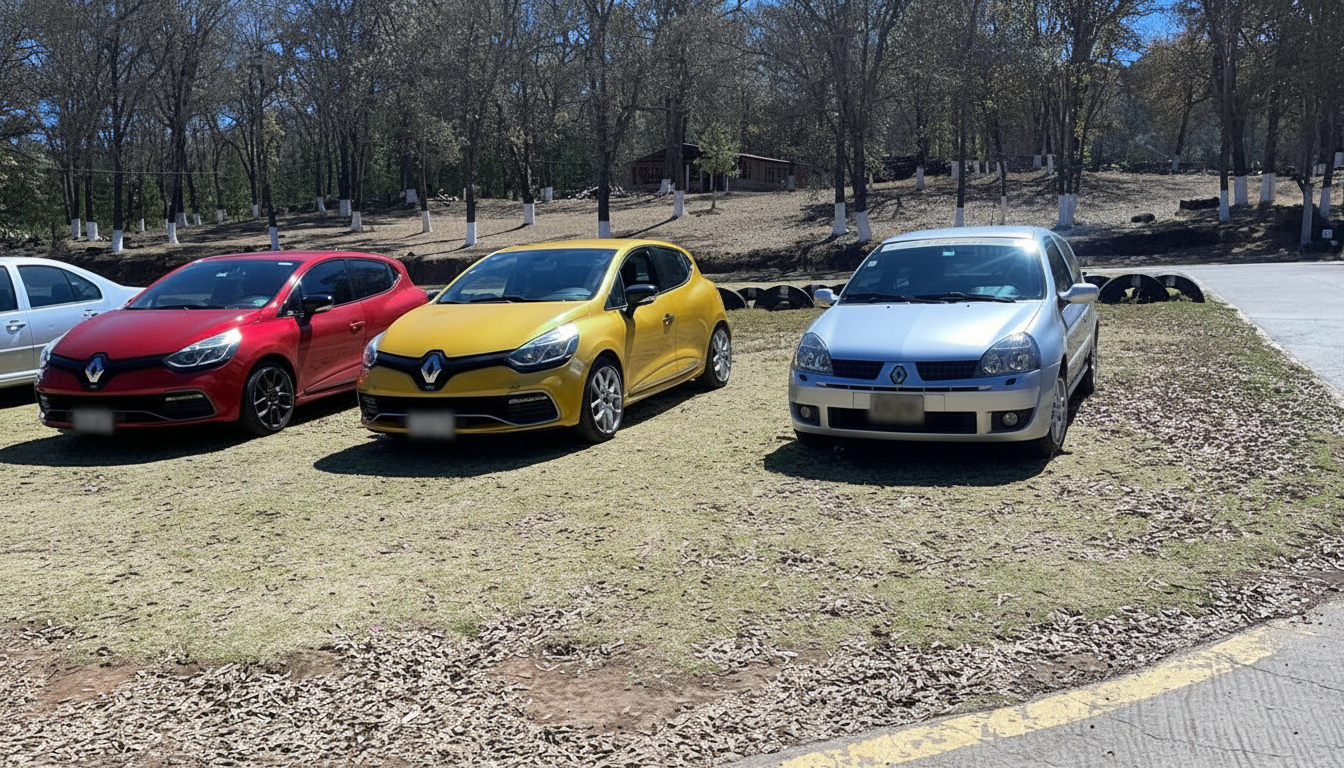 Tres Renault Clio RS en Track Day